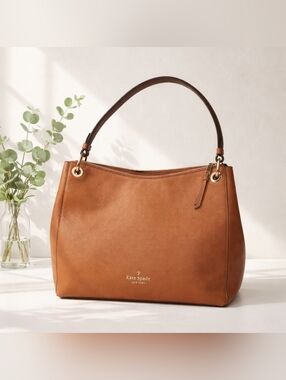 NWT Kate Spade Tan Leather Shoulder Bag With Dust Bag